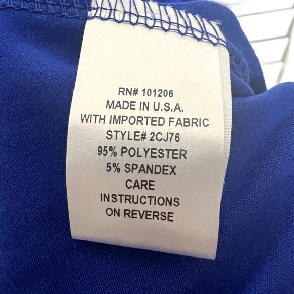 SOFT SURROUNDINGS Women's XL Short Sleeve T Shirt Mini Dress Adj Waist Blue USA - Picture 10 of 13